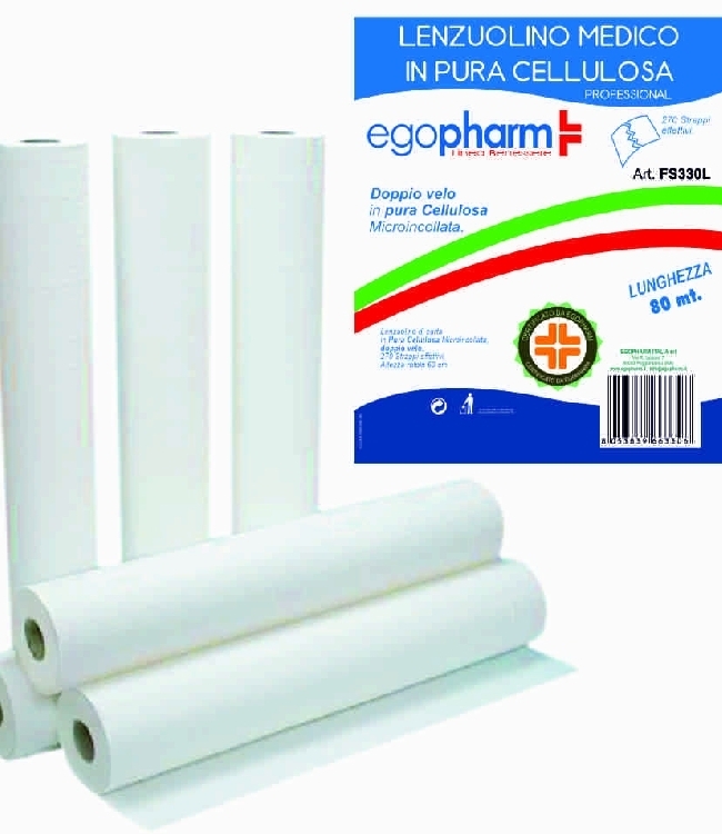 Art. FS330 Lenzuolino medico in pura cellulosa con doppio velo