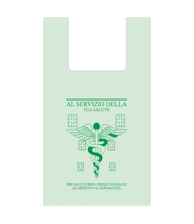 Art. Biego 37V Shoppers F.to 40x80 Biodegradabile e compostabili Green - Manico a Canottiera , ct 5 kg.