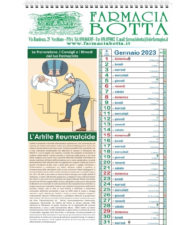 Calendario del Benessere e Prevenzione