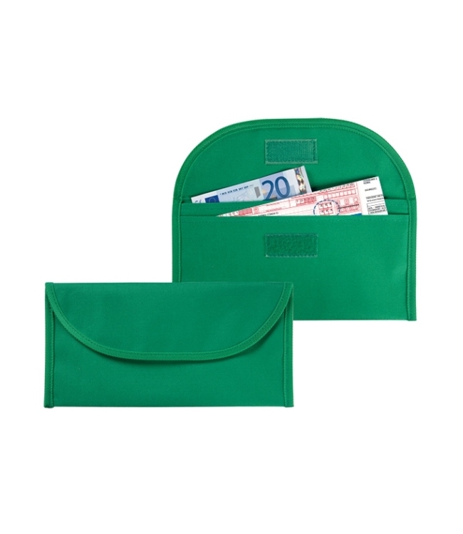 Art. FS585J, Portadocumenti in poliestere. Chiusura con velcro. Doppi scomparti.